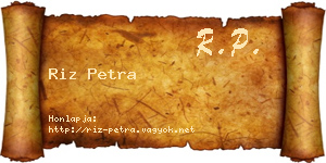 Riz Petra névjegykártya